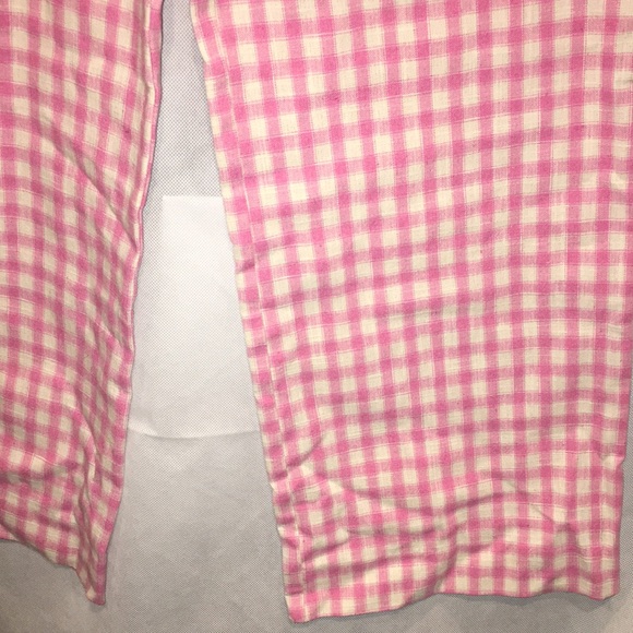 NWT Zara Pink And White Plaid Wide Leg Pants | Fashion Statement Trousers | M - Picture 2 of 7